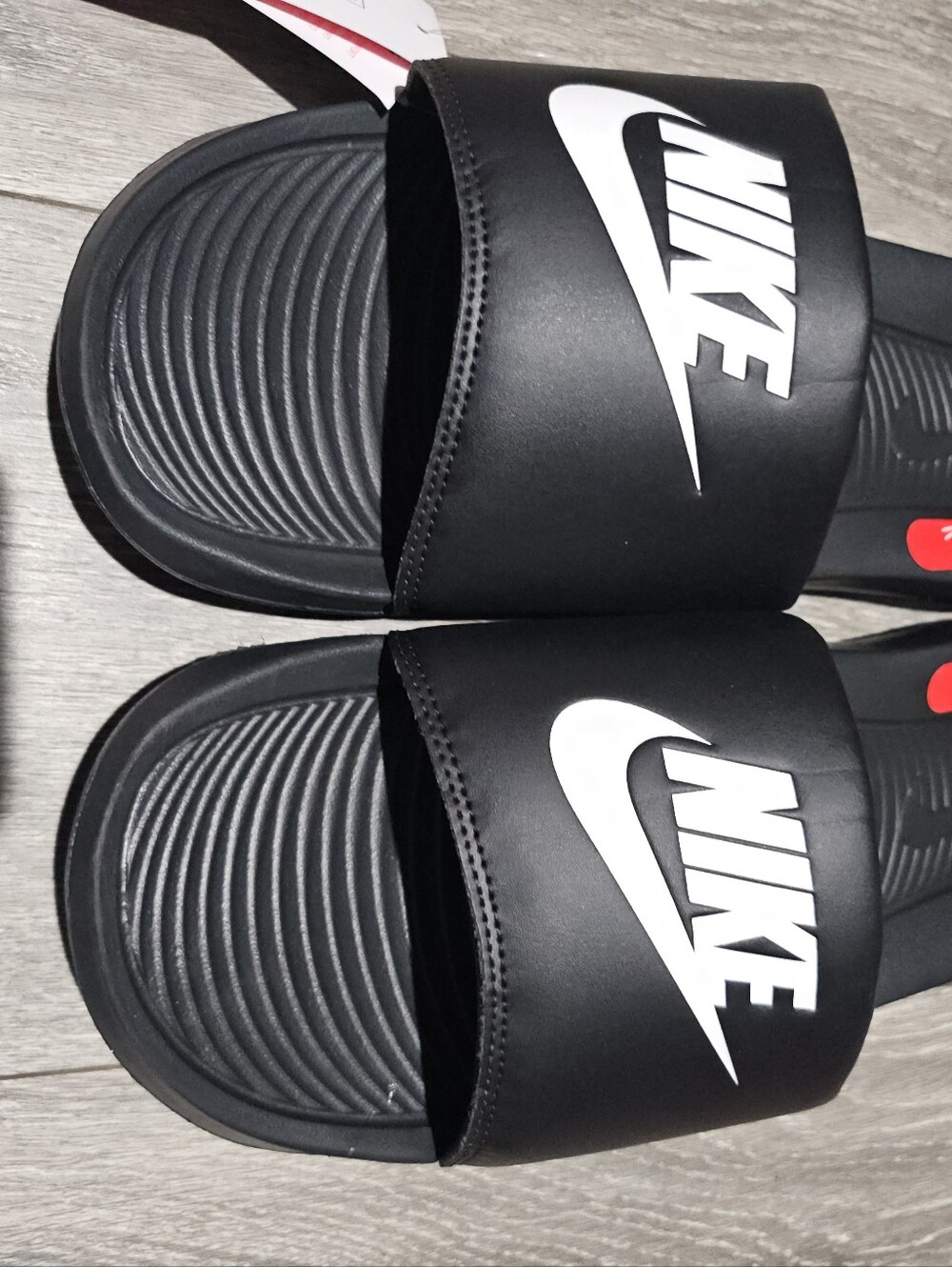 Nike Black Slide Sandals with White Logo